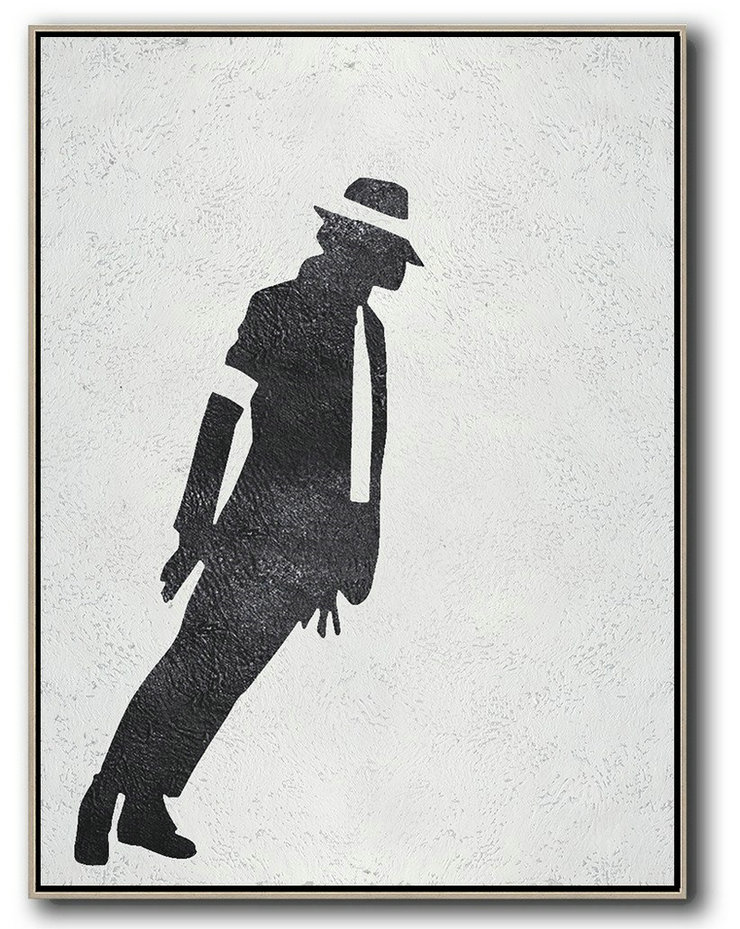 Huge Canvas Art On Canvas,Black And White Minimal Painting On Canvas - Contemporary Art Canvas Painting